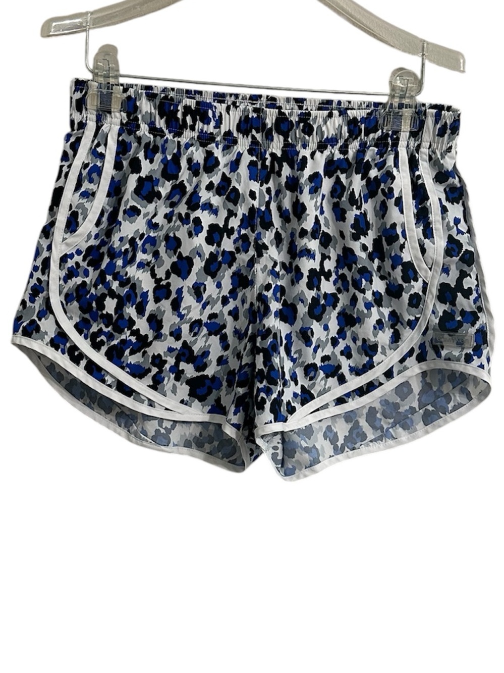 Calvin Klein Blue, Black & White Leopard Print Athletic Shorts